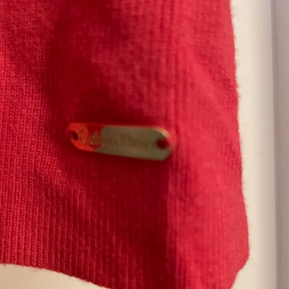 Calvin Klein Fuchsia Cold-Shoulder Ruffled Sweater XXL - Picture 3 of 4